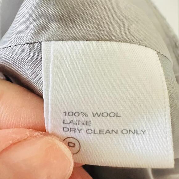 Lafayette 148 New York Maxi Skirt Size 6 Grey Wool Pencil Slit Laser Cut Career - Picture 10 of 12